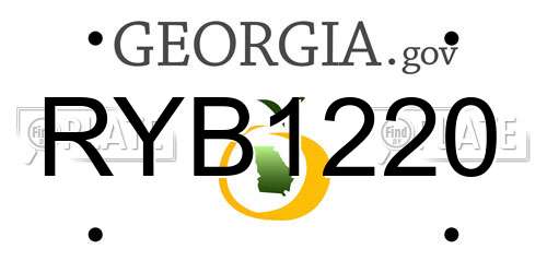 RYB1220 Georgia License Plate