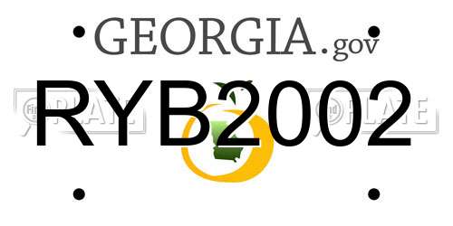 RYB2002 Georgia License Plate