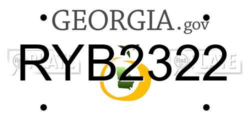 RYB2322 Georgia License Plate