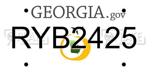 RYB2425 Georgia License Plate