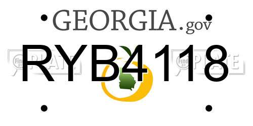RYB4118 Georgia License Plate