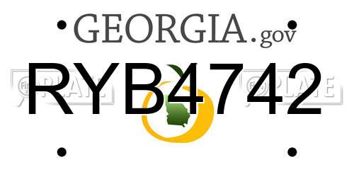 RYB4742 Georgia License Plate