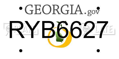 RYB6627 Georgia License Plate