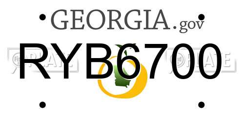 RYB6700 Georgia License Plate