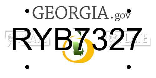 RYB7327 Georgia License Plate