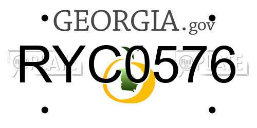 RYC0576 Georgia License Plate