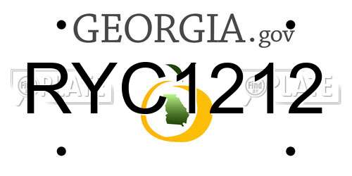 RYC1212 Georgia License Plate