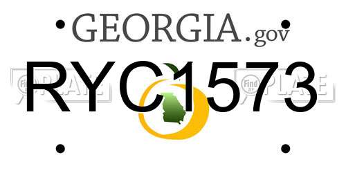 RYC1573 Georgia License Plate