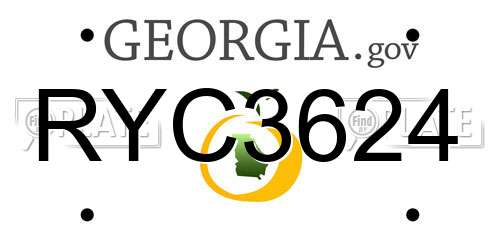 RYC3624 Georgia License Plate