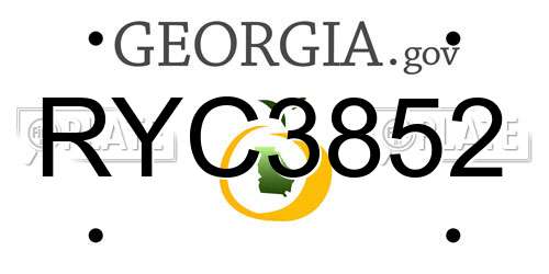 RYC3852 Georgia License Plate