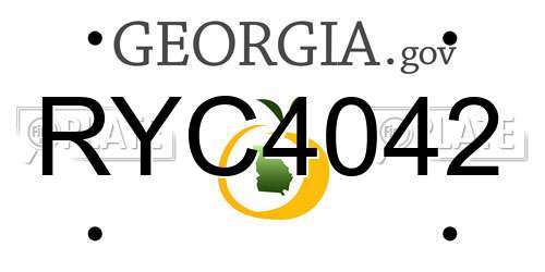 RYC4042 Georgia License Plate