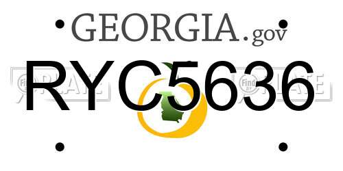 RYC5636 Georgia License Plate