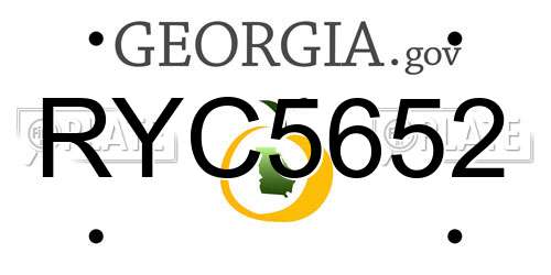 RYC5652 Georgia License Plate