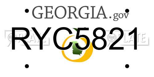 RYC5821 Georgia License Plate