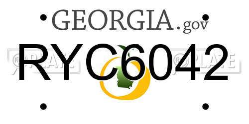 RYC6042 Georgia License Plate