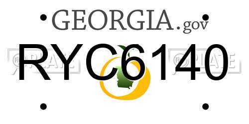 RYC6140 Georgia License Plate