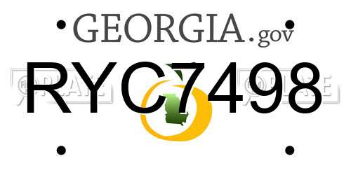 RYC7498 Georgia License Plate