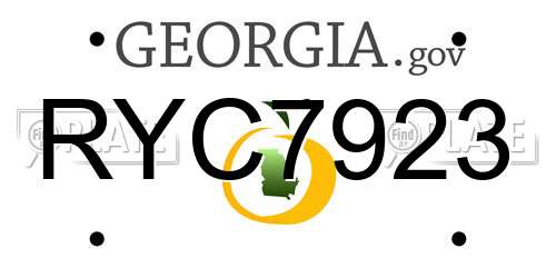 RYC7923 Georgia License Plate