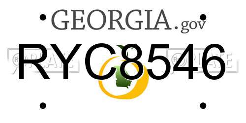 RYC8546 Georgia License Plate