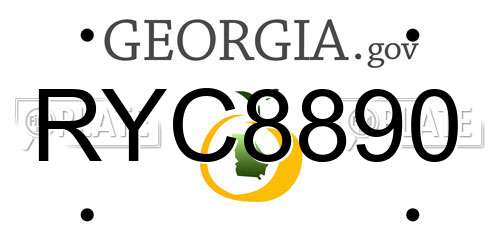 RYC8890 Georgia License Plate