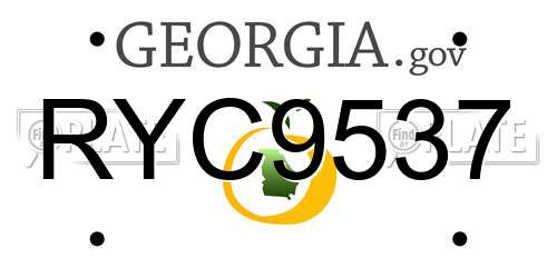 RYC9537 Georgia License Plate
