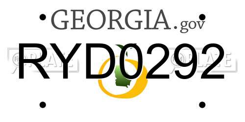 RYD0292 Georgia License Plate