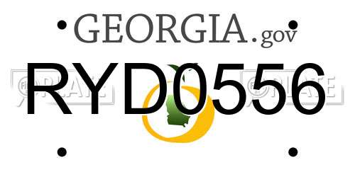 RYD0556 Georgia License Plate