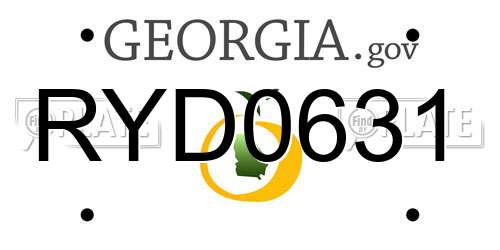 RYD0631 Georgia License Plate