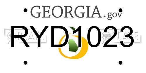 RYD1023 Georgia License Plate