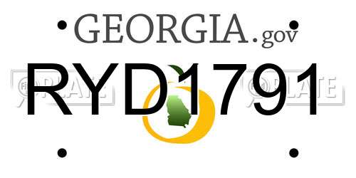 RYD1791 Georgia License Plate