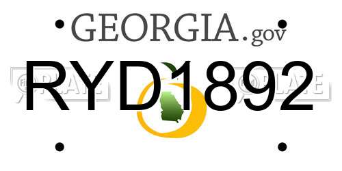 RYD1892 Georgia License Plate
