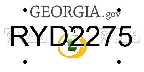 RYD2275 Georgia License Plate
