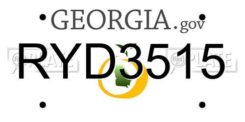 RYD3515 Georgia License Plate