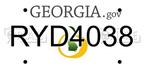 RYD4038 Georgia License Plate
