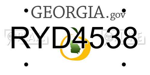 RYD4538 Georgia License Plate