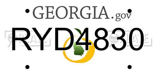 RYD4830 Georgia License Plate