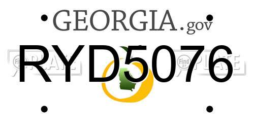 RYD5076 Georgia License Plate