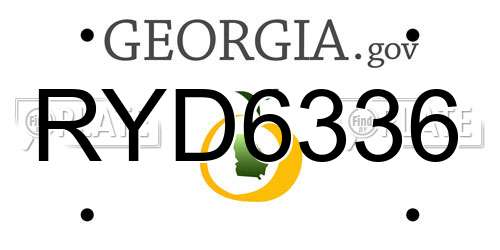 RYD6336 Georgia License Plate