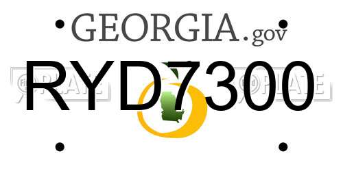 RYD7300 Georgia License Plate