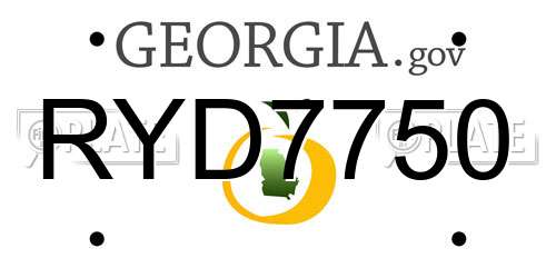 RYD7750 Georgia License Plate