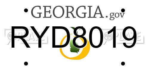 RYD8019 Georgia License Plate