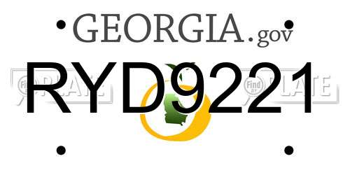 RYD9221 Georgia License Plate