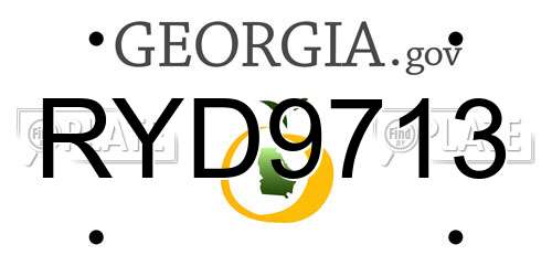 RYD9713 Georgia License Plate
