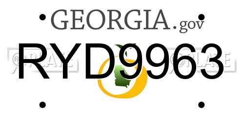 RYD9963 Georgia License Plate