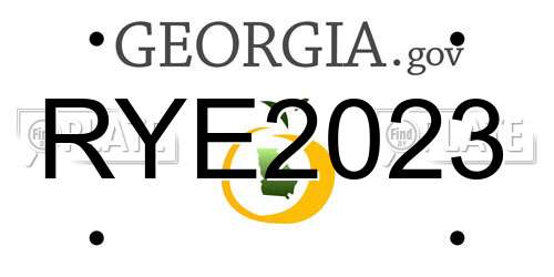 RYE2023 Georgia License Plate
