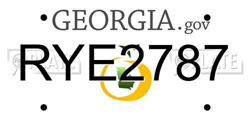 RYE2787 Georgia License Plate