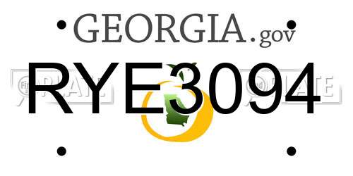 RYE3094 Georgia License Plate