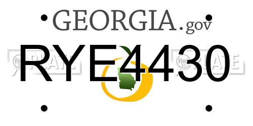 RYE4430 Georgia License Plate