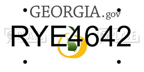 RYE4642 Georgia License Plate