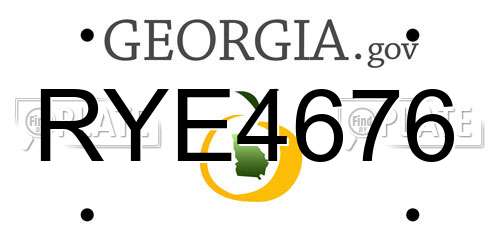 RYE4676 Georgia License Plate
